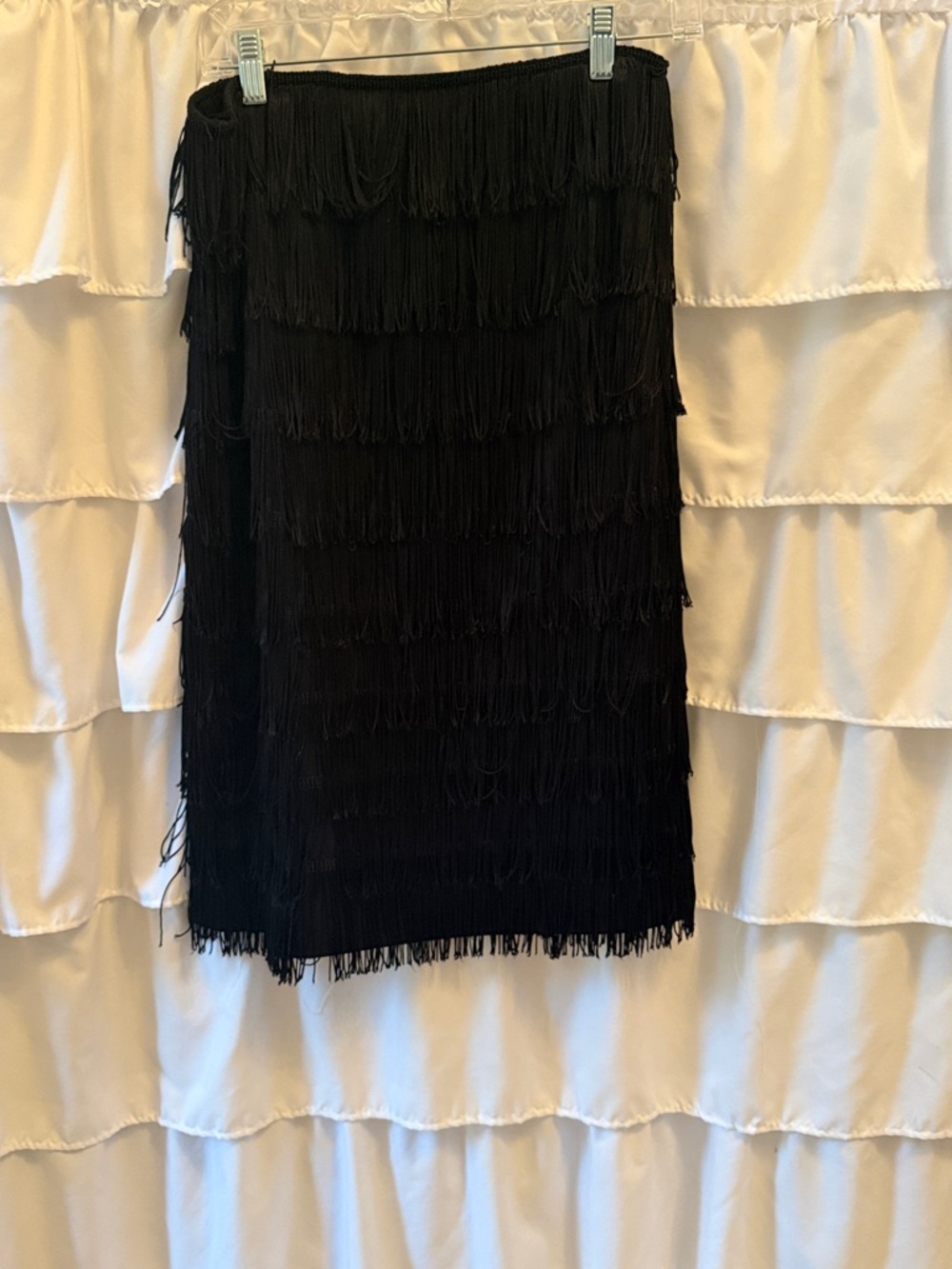 Express Black Strapless Fringe Dress